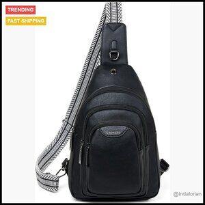 Crossbody Sling Bag Anti Theft Fanny Pack Adjustable Strap Vegan Leather Travel